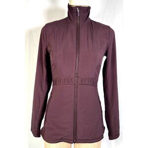 Vintage 90s Y2K LULULEMON Round Trip Brown Merlot Full Zip Stretch Jacket Sz 4